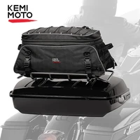 motorcycle travel luggage tour pack rack bag collapsible trunk bags with bar straps for road king street glide for road glide