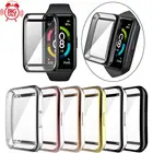 Защитный чехол для часов, закаленное стекло, полное покрытие для HONOR Band 6, гальваническое покрытие для браслета Huawei Glory 6