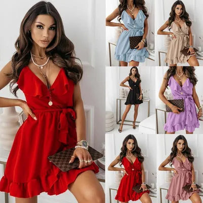 

2021 new sexy fashion suspender dress