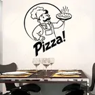 Виниловые наклейки для украшения интерьера кухни, пиццы, повара, магазина пиццерий, итальянской кухни, удаляемые обои, фотообои 4411