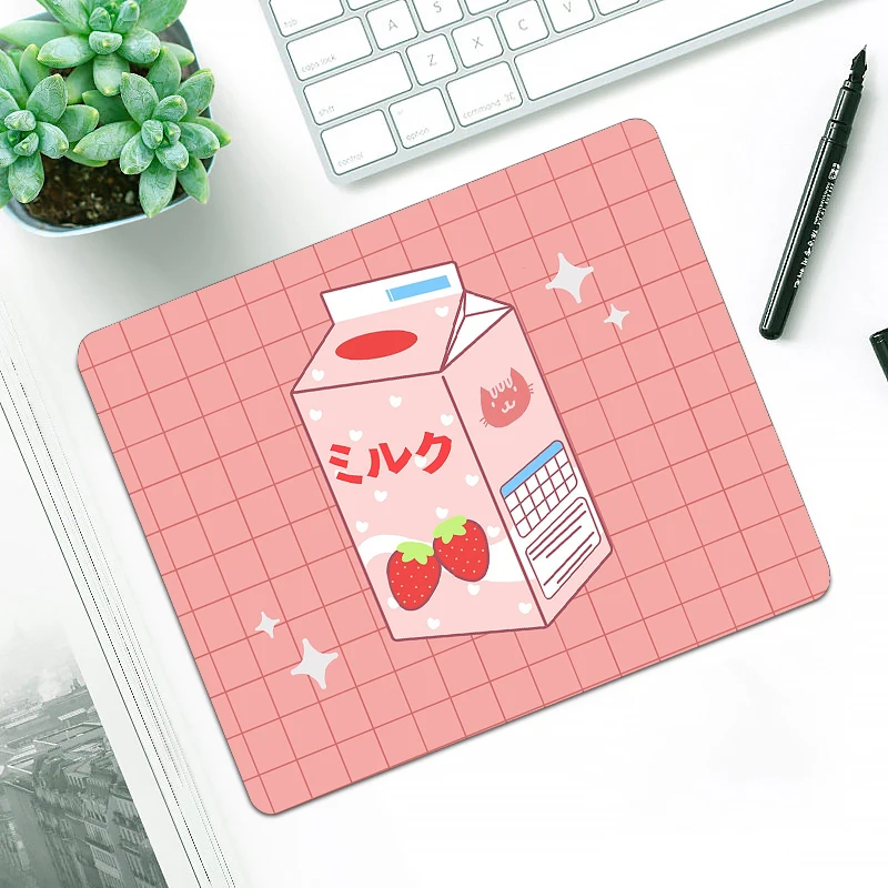 Розовый коврик для мыши с клубничным молоком игровой Настольный офисный