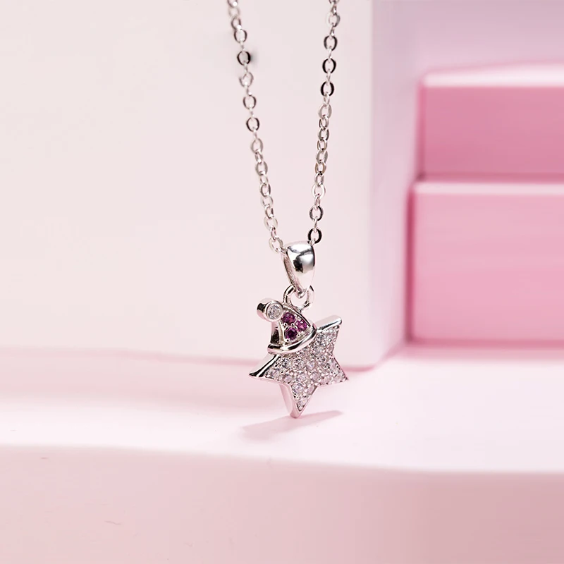 Цепочка женская из серебра 925 пробы с пятиконечной звездой|Подвески| |