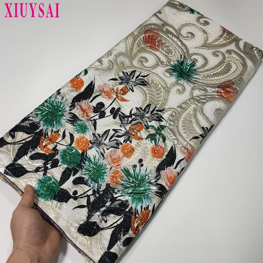 Африканское парчовое Кружевная Ткань 5 ярдов французская нигерийская