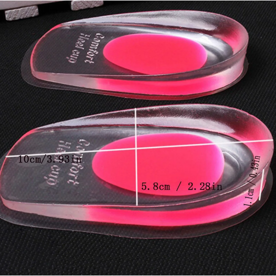 

1 Pair Soft Silicone Gel Half Heel Insole Pad Insoles For Heel Spurs Pain Foot Cushion Foot Massager Care Height Increase