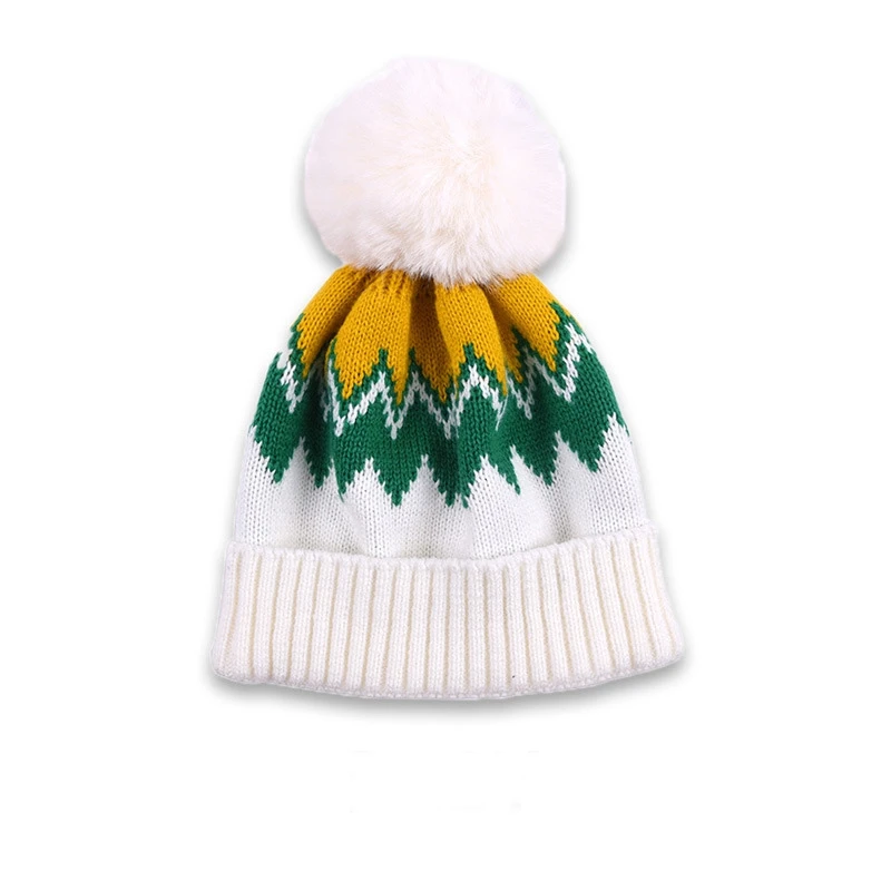 Шапка для родителей и детей зимняя теплая мягкая вязаная шапка мамы ребенка