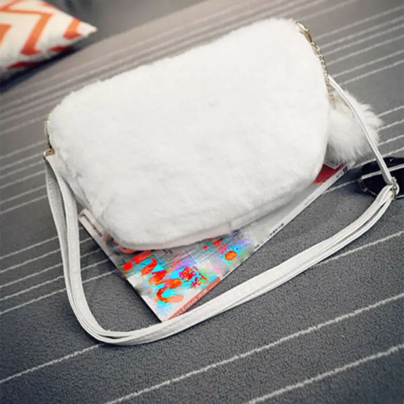 Сумка через плечо из искусственного меха для женщин Дамский мессенджер плюшевые