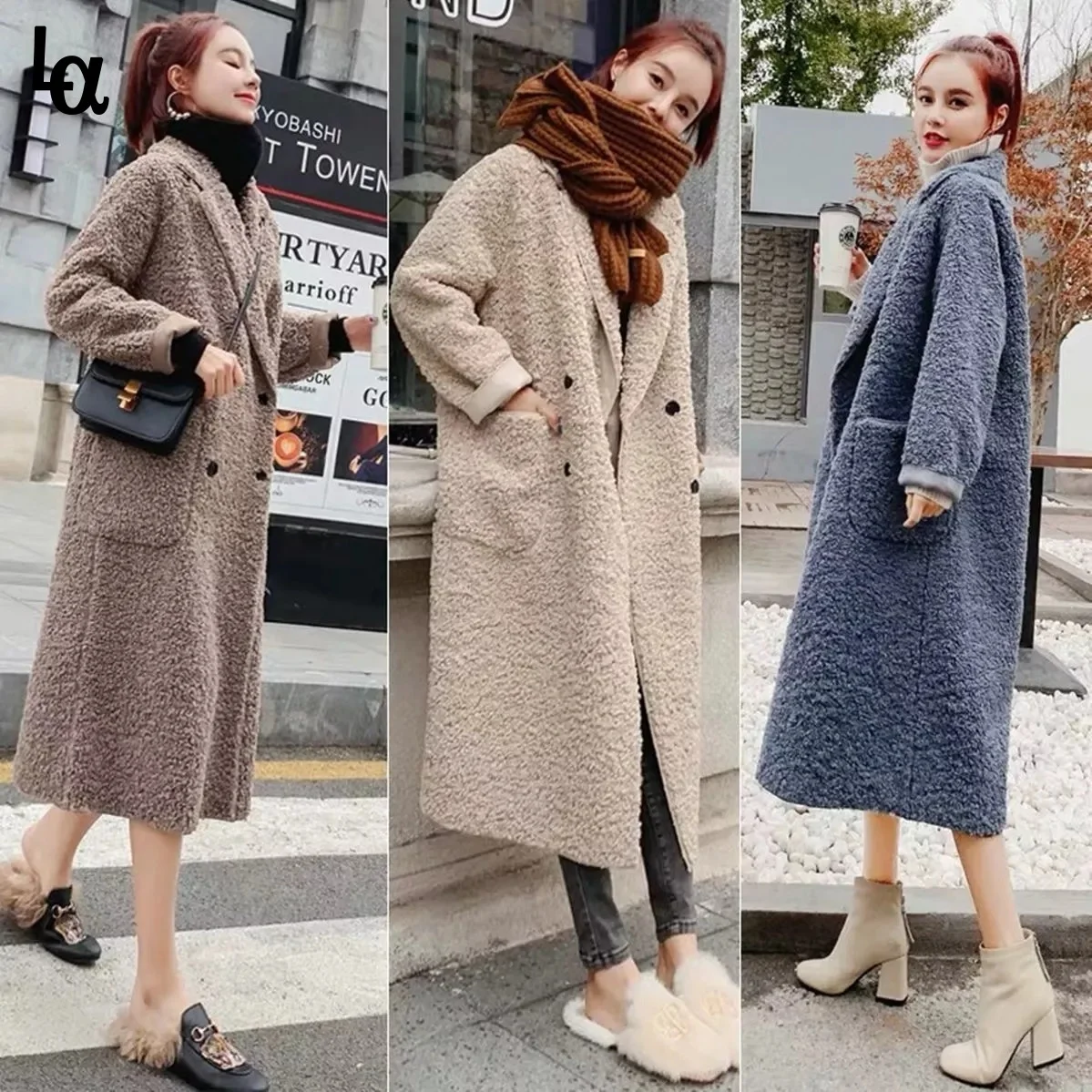 

2021Luck A Cashmere Coat Parka Female Sheep Sheared Jacket Long Female Fur Coat Lamb Hair Autumn Warm Plus Size Women Coat