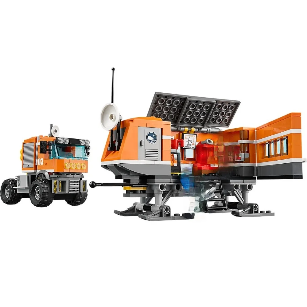 

394pcs Polar Adventure Crane Truck Arctic Outpost Model Building Blocks Kit Toys Kids Birthday Christmas Gifts 10440 60035