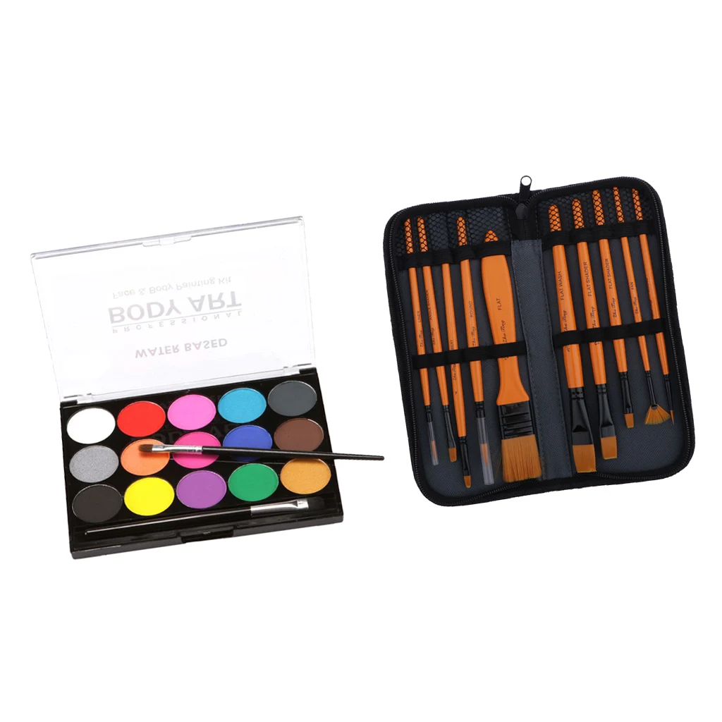 

Body Painting Pressed Powder Palettes Set 15 Colors Face Paint Art Make Up