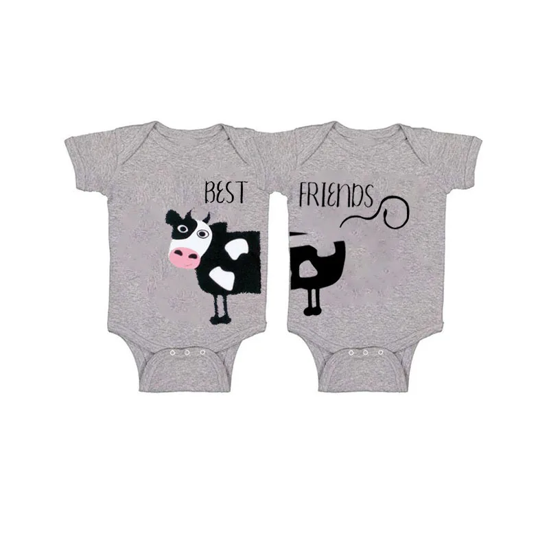 YSCULBUTOL двойная детская одежда милое и забавное боди из коровьей кожи наряды для