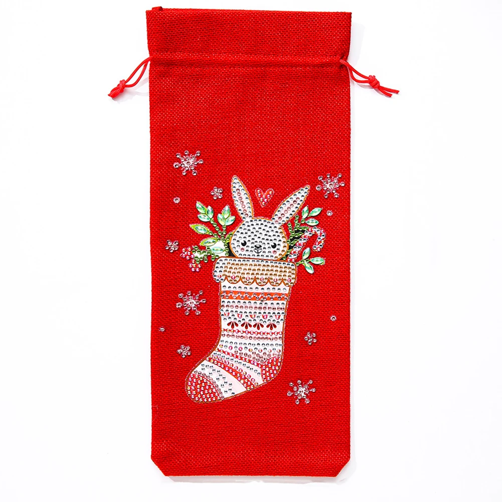 Diamond Mosaic Wine Bottle Covers Christmas Clothes Sets Festival New Year Wedding Ornament Supplies Table Decoration | Дом и сад