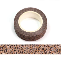 new 1pc 15mm10m leopard decorative washi tape scrapbooking masking tape office supply adhesive kawaii stationery