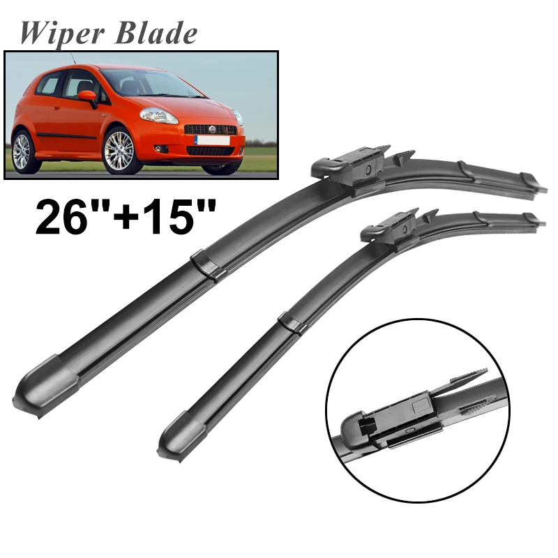 

Okowiper RHD & LHD Front Wiper Blades For FIAT Grande Punto 2005 - 2011 Windshield Windscreen Front Window 26"+15"