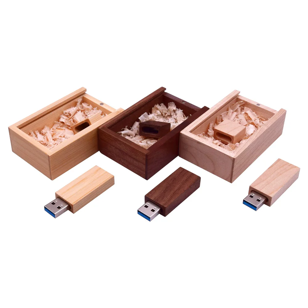 USB 3 0 деревянная + коробка флеш-накопитель с логотипом на заказ usb 4 ГБ 8 16 32 64 128 диск
