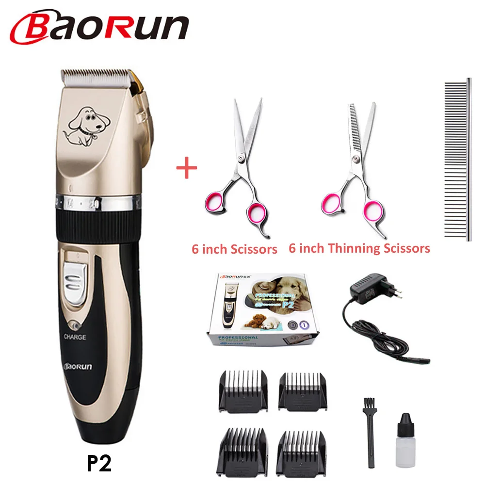 P2 Add KIT-C Baorun P2 кусачки для собак, профессиональная машинка для стрижки домашних животных, кошек, триммер, набор, перезаряжаемая машинка для стрижки кошек, бритва для домашних животных - Цвет: P2 Add KIT-C
