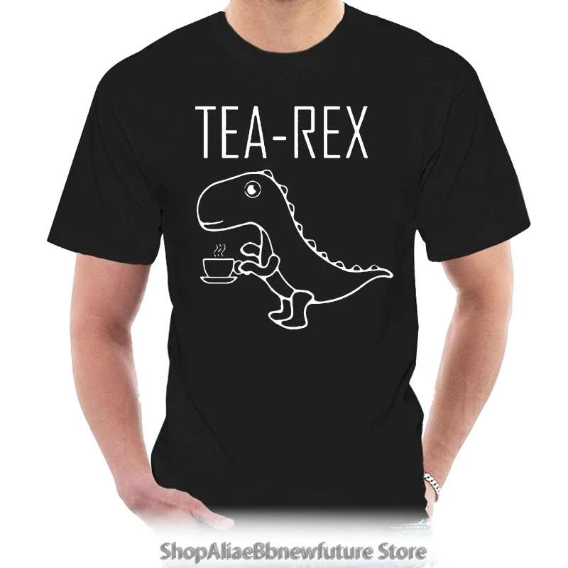 Футболка Midnite Star Dinosaur Drink Coffee Tea Rex Мужская повседневная хлопковая футболка с