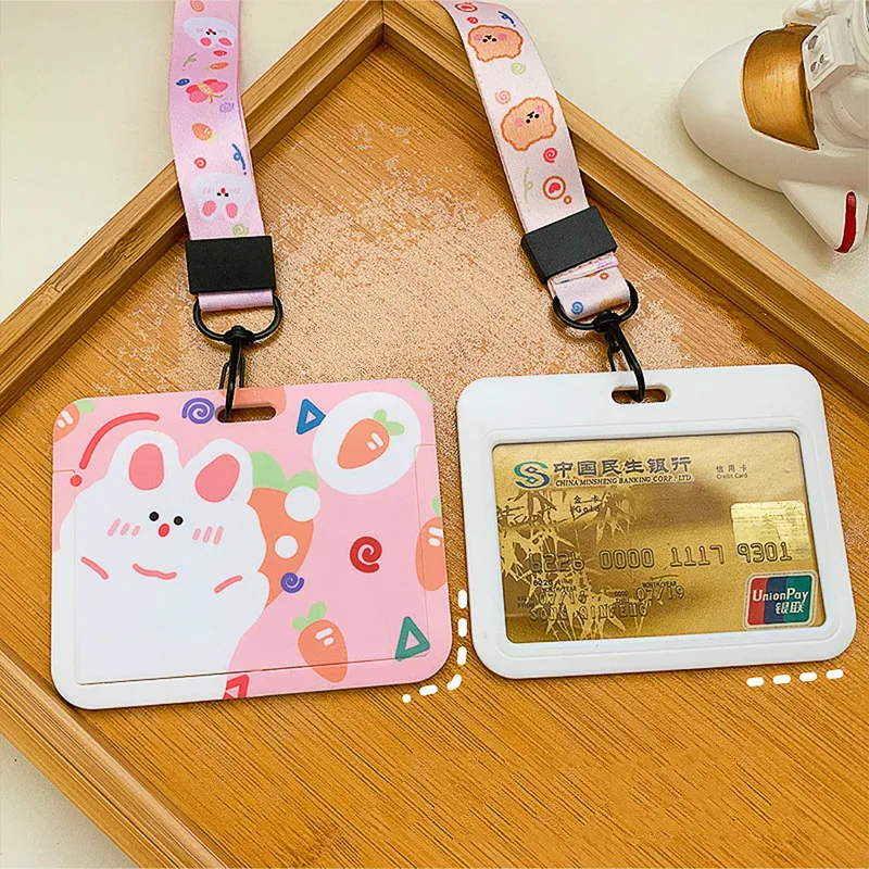 Новый Для женщин держатель для карт с ремешком визитница значок карман