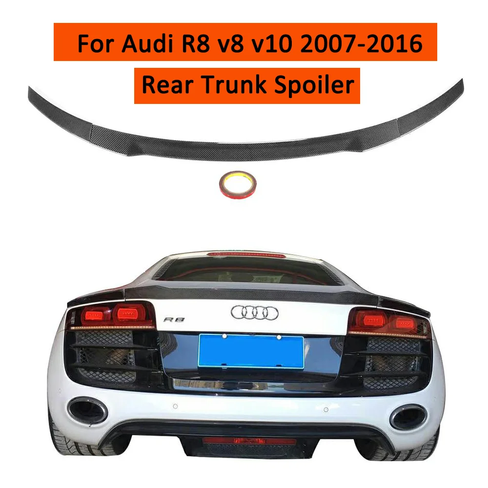 

Задний спойлер на крышу багажника для audi R8 v8 v10 из углеродного волокна/FRP наклейка на крыло багажника 2007 -2010 2011-2016