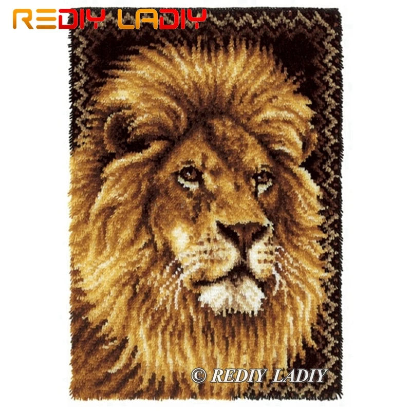 Наборы крючков с защелкой Сделайте свой собственный коврик Кинг Львиный гобелен