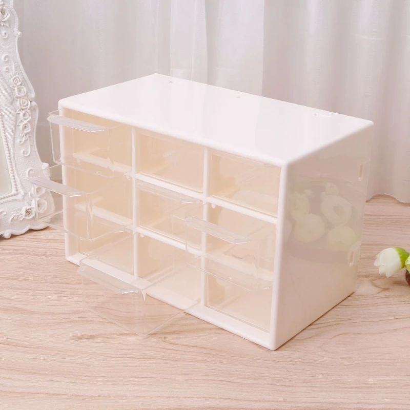 9 Drawer Plastic Storage Cabinet Desktop Makeup Bin Box Jewellery Organizer | Дом и сад