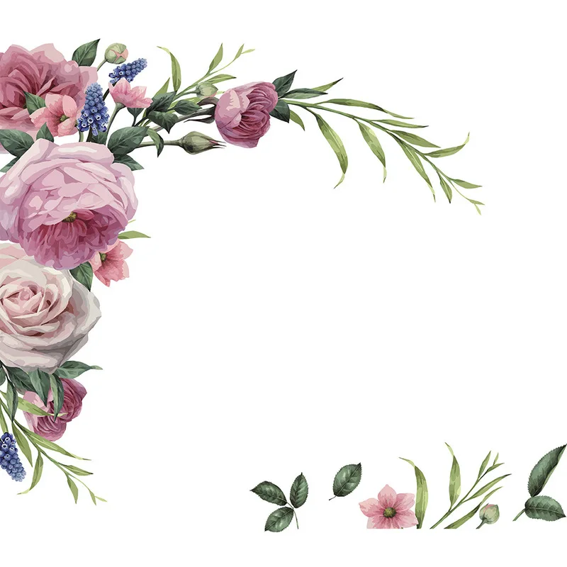 

new corner peony adhesive wall stickers sitting room adornment bedroom can remove KS6677 environmental protection