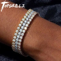 3mm 6mm menswomen aaa cubic zirconia tennis bracelet hip hop jewelry iced out 1 row gold cz charms bracelet for gifts