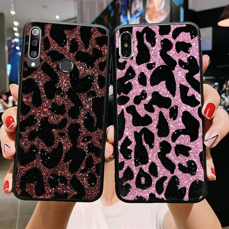 Блестящий леопардовый чехол-Бампер для Huawei P20 Lite P30 Pro чехол Mate 20 30 телефона -