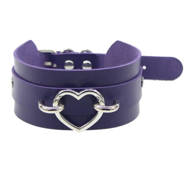 Женское и мужское колье ручной работы в форме сердца металлический ошейник из