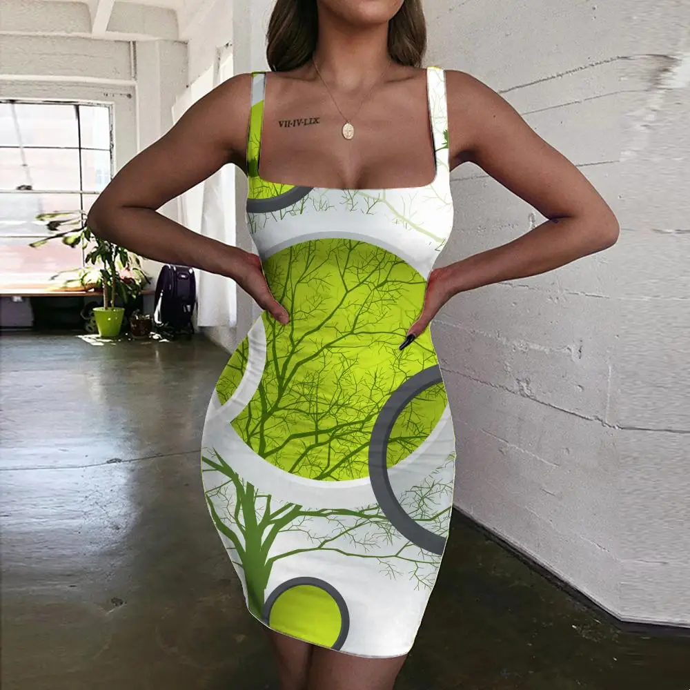 

KYKU Brand Christmas Tree Dresses Women Art 3d Print Harajuku Ladies Dresses Womens Clothing Party New Korean Style High Quality