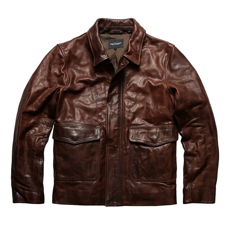 

DBQB11 Red Tornado Read Description! Asian Size Super Quality Genuine Horse Leather Horsehide Stylish Jacket