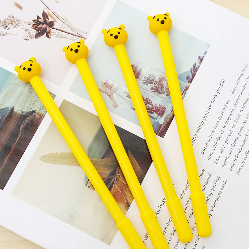 Korean Cute Kawai Bear Gel Pen Blue Kawaii Stationery Store Office Accessory Stationary Back to School Art Supply Thing Item Kit |