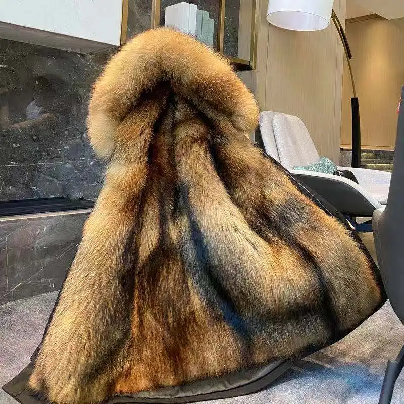 

New winter thick fur coat, mink hair mid-length liner, detachable knee-length fur coat