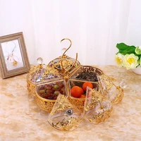 high end creative metal fruit plate net red multi grid candy dried fruit plate home large fruit plate living room decoration