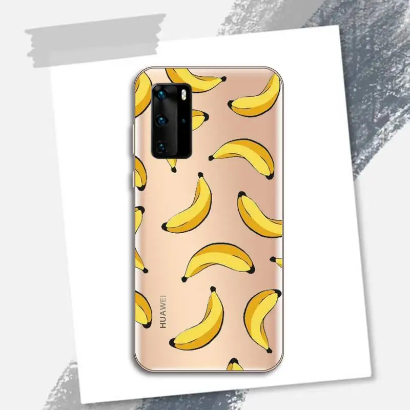

banana cartoon food fruit pattern Phone Case Transparent for Huawei P honor 8 10i 20 30 40 smart 2019