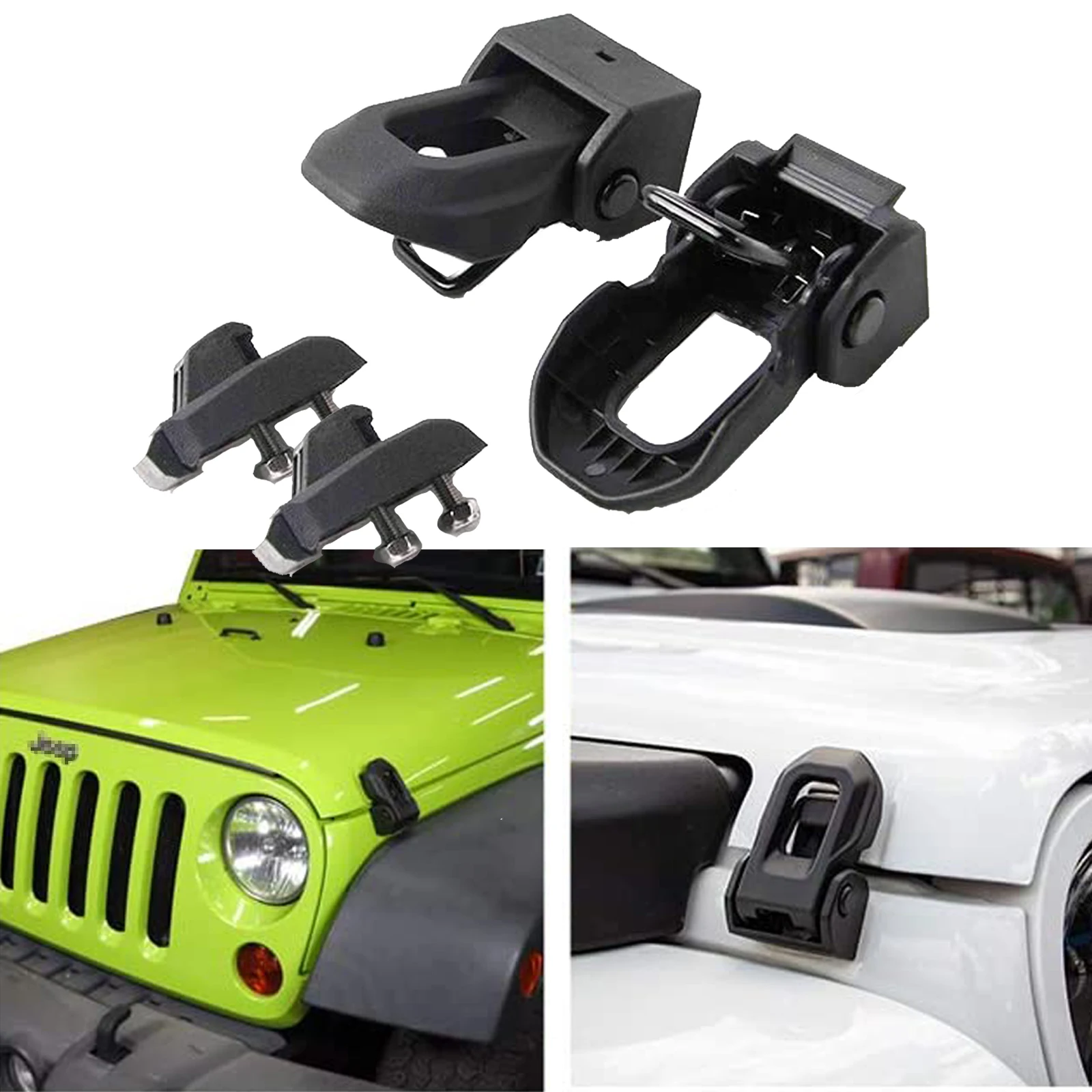 eep Hood Latch For 2007-2018 Jeep Wrangler Jk JL Black Stainless Steel Catch Kit Accessories