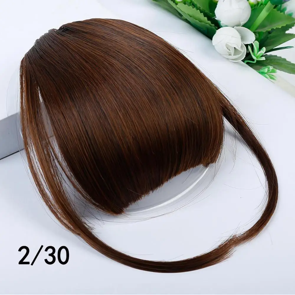 AOOSOO Synthetic bangs for white False Hair Neat Front False Fringe Thin Blunt Clip In bangs piece for Women girls - Цвет: 2-30