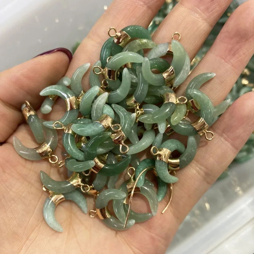 2 шт. подвески из натурального камня в форме Луны рейки лечение лазурит Амазонит