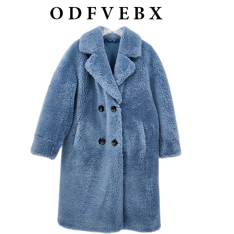 

Женское пальто с искусственным мехом, зимнее длинное пальто из овечьей шерсти, теплое пальто из овечьей шерсти, модное Свободное пальто 2021New