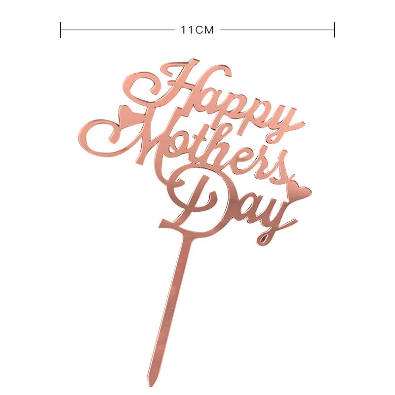 

New 2021 Happy Mother's Day Cake Topper Acrylic Rose Gold Best Mom Cake Topper for Mother's Day Birthday Party Cake Decorations