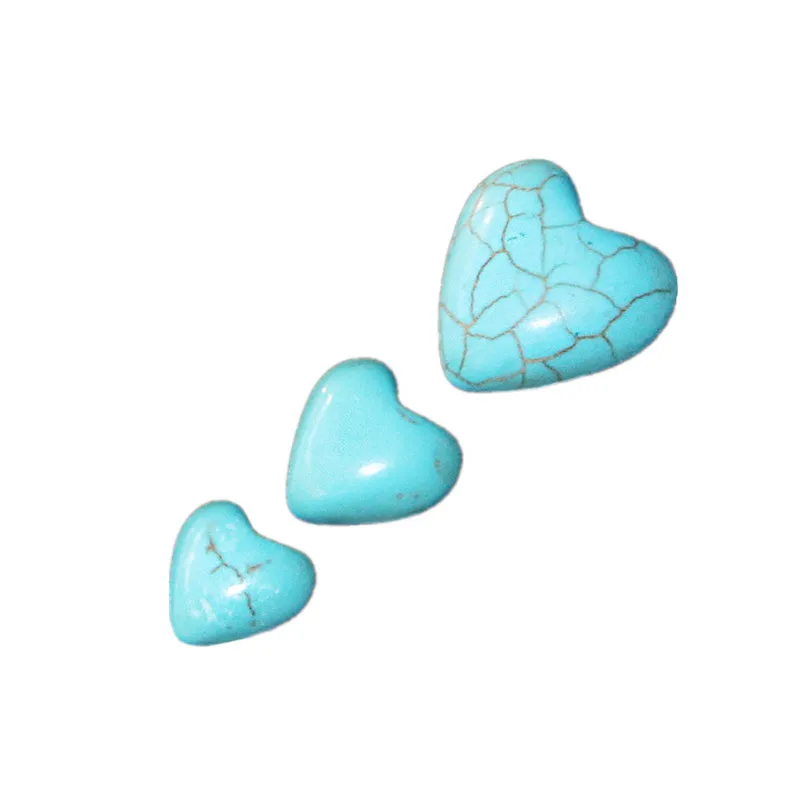 

Cabochon Natural Stone Heart Turquoises Loose Beads DIY Jewelry Accessories Making For Handmade Inlaid Pendant Ring