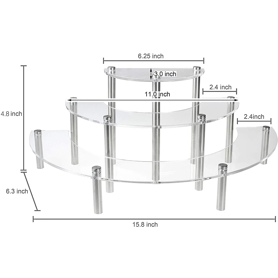 Подставка для рождественских конфет Transhome акриловая подставка десертов 3 уровня