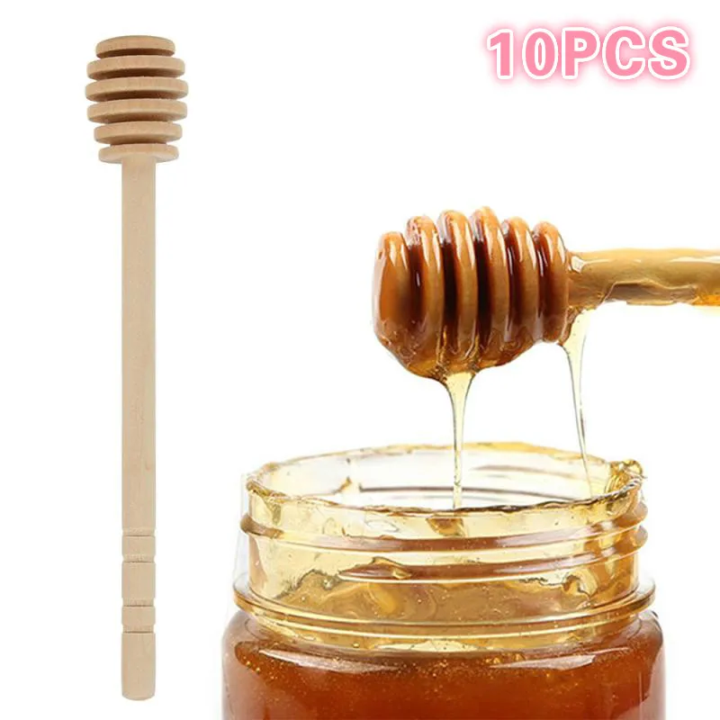 

Mini Wooden Honey Spoon Honey Wooden Stir Bar For Honey Jar Supplies Eco-Friendly Long Handle Mixing Stick Dessert Tools 10pcs2