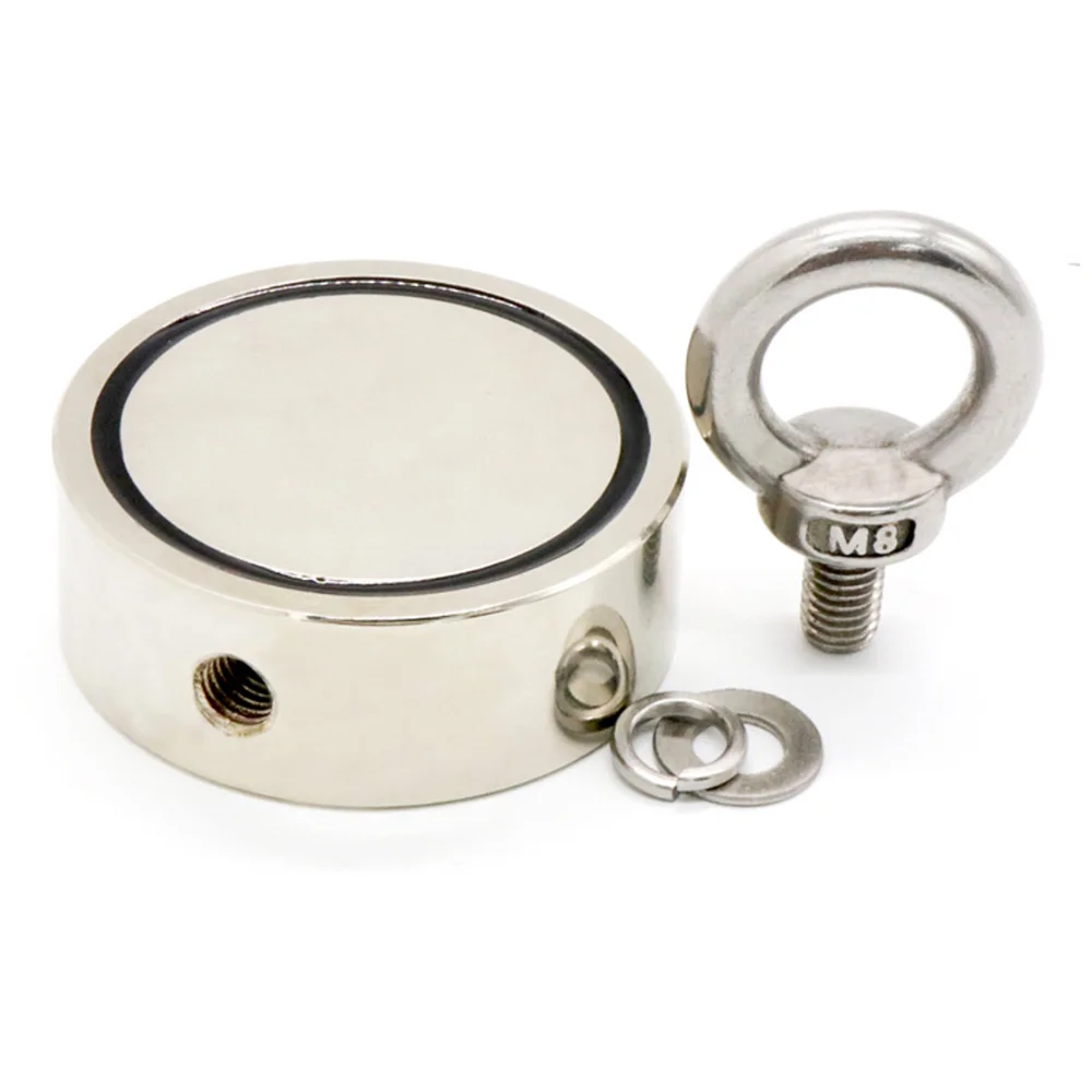 Двухсторонний сильный магнит рыболовные магниты тяговая сила 48/60/67/75/90 мм диаметр