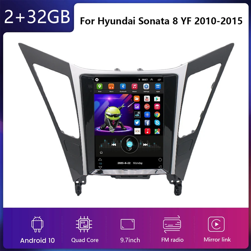

Android 11" Vertical Tesla Screen Car GPS Navigation multimedia Radio Player 9.7" for Hyundai Sonata 8 YF 2010-2015