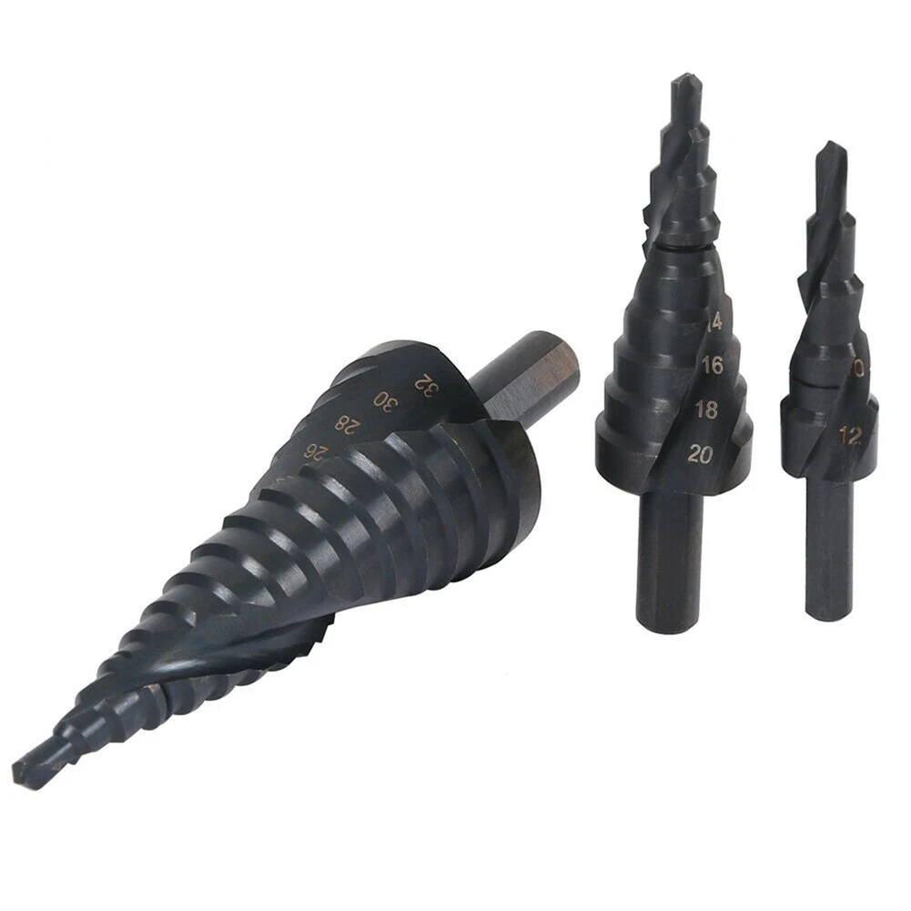 

10/8/6mm Hex Shank Step Drill Bits 4241 Nitriding For Steel Brass Wood Plastic