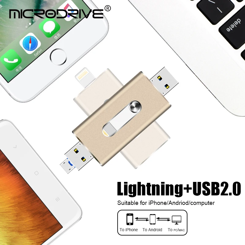 OTG Usb флэш накопитель 8 ГБ 16 32 64 Гб 128 для iphone iPhone /Android/планшетного ПК|USB
