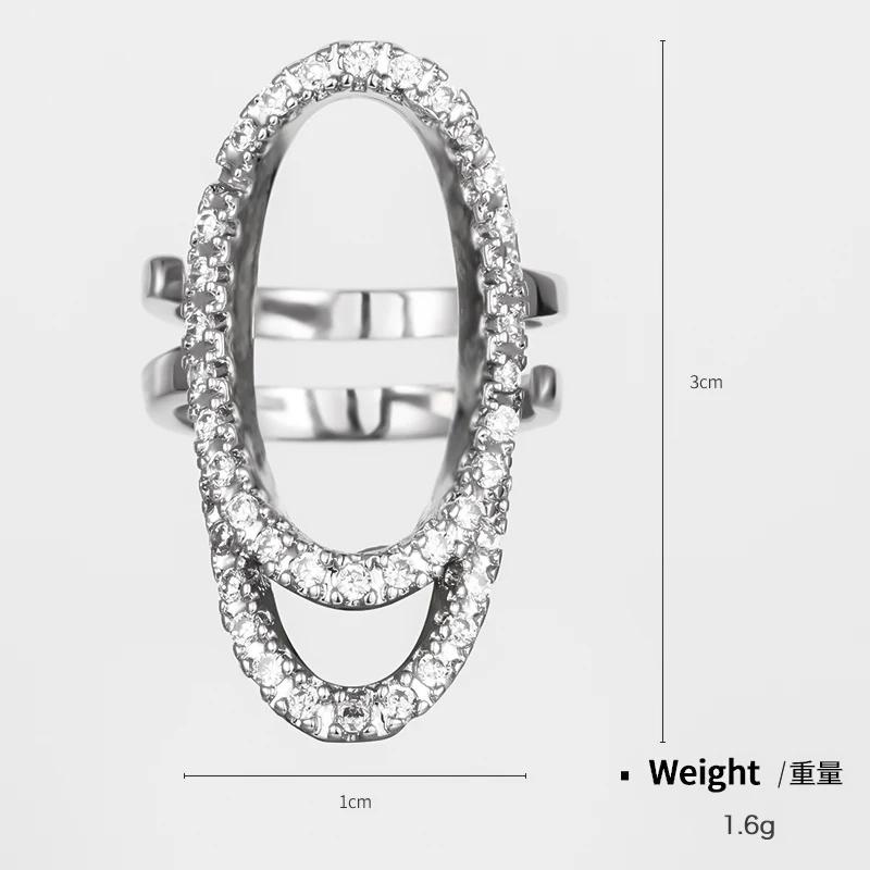 Милый циркониевый рукав для ногтей двойное кольцо Регулируемый размер