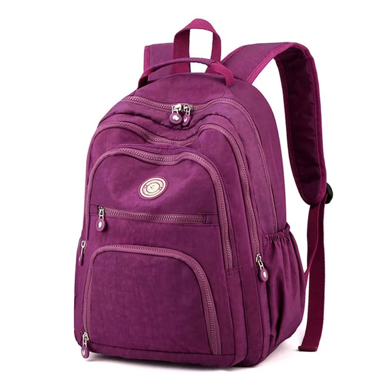 Нейлоновый рюкзак для женщин, новинка 2021, вместительная Многоуровневая сумка для женщин, Студенческая школьная водонепроницаемая сумка дл...
