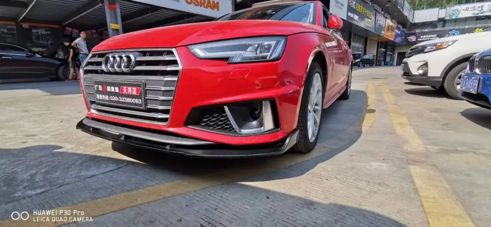 Автомобильный передний бампер спойлер из углеродного волокна для AUDI A4 S4 B9 4