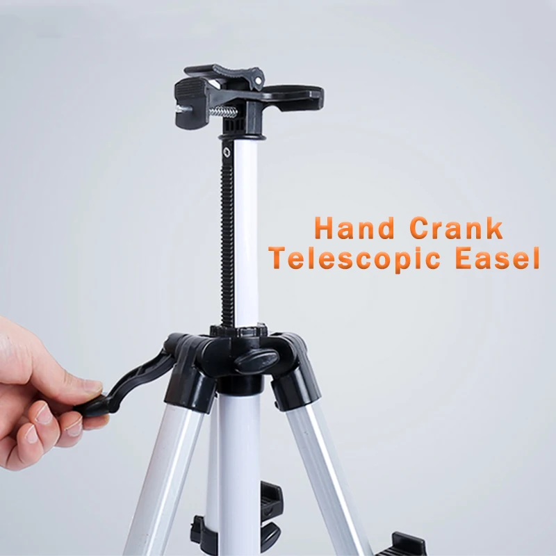 Art Drawing Hand Crank Aluminum Alloy Easel Retractable Metal Sketch Easel Telescopic Tripod Stand Foldable Sketch Travel Easel images - 6